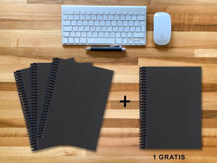 Immagine prodotto Un set di 4 quaderni, 3+1 libero, Lusso 80 pagine NERO ONYX GLITTER OPTICS, da fare (A4)