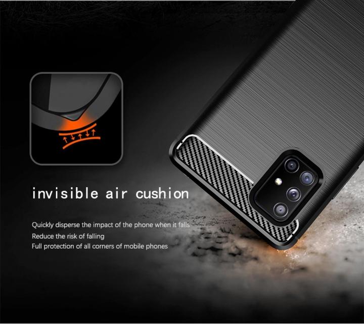 Image du produit Cadorabo TPU Ultra Slim carbon edelstahl Combi Cover (Samsung Galaxy A71 5G)