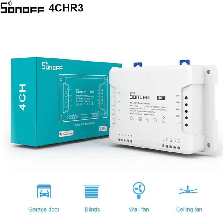Actual product image Sonoff 4CHR3 - 4-gang Wi-Fi Smart Switch (Switch actuator)