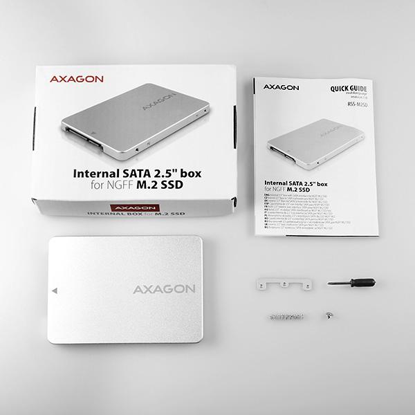 Image du produit Axagon RSS-M2SD Boîtier pour SSD M.2 SATA jusqu'à 2280 - Aluminium (M.2 2280)