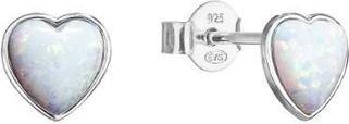 Actual product image Evolution Group Silver earrings Hearts with opals 11337.1 white (L)