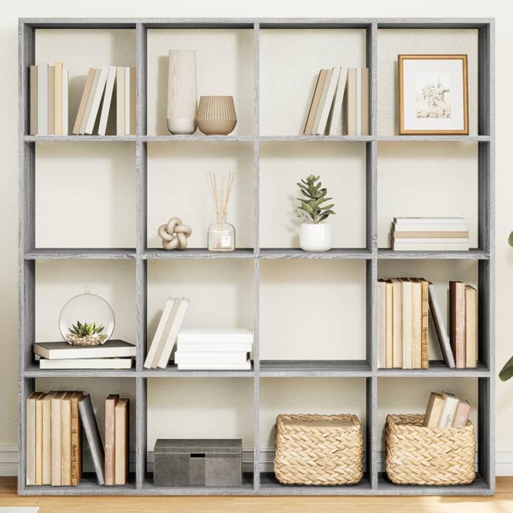 Produktbild VidaXL Bücherregal Raumteiler Wandregal Standregal Raumtrenner Regal Grau Sonoma (137.5 x 29 x 137.5 cm)