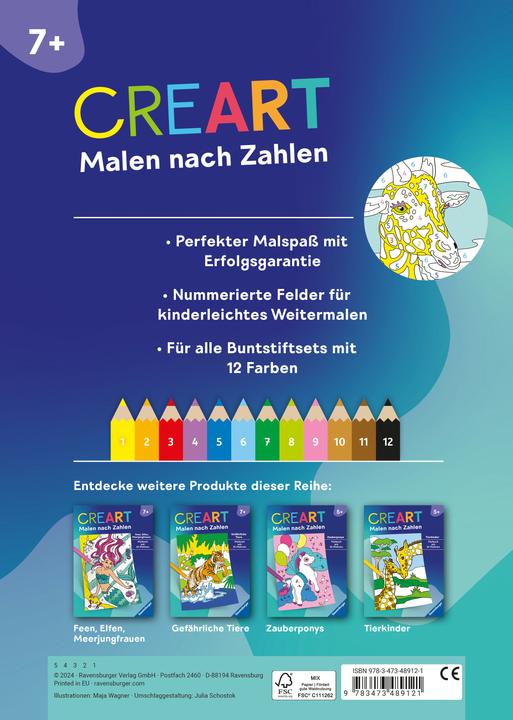 Immagine prodotto Ravensburger CreArt Pittura per numeri Animali selvatici