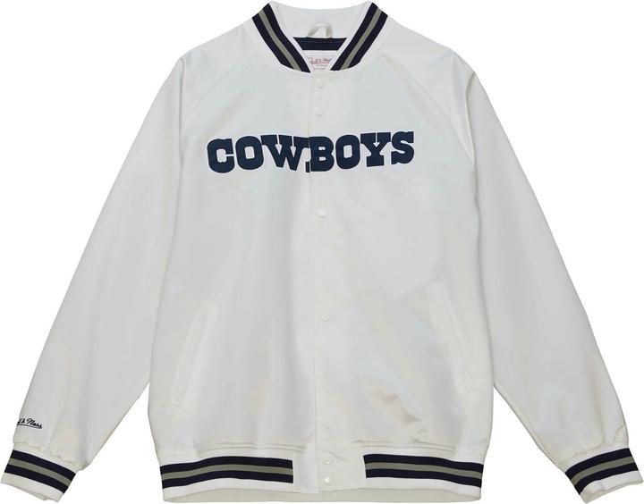 Actual product image Mitchell & Ness M&N Lightweight Satin Varsity Veste - Dallas Cowboys blanc (S)