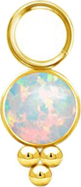 Immagine prodotto Star Piercing Anhänger vergoldet Opal weiss mit Kugeln (Acciaio chirurgico 316L, senza ottone)