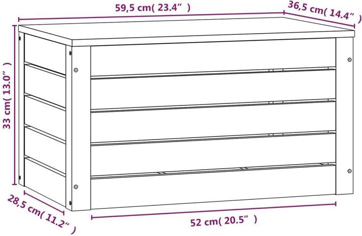 Image du produit VidaXL Truhe Weiss 59,5x36,5x33 cm Massivholz Kiefer,Farbe