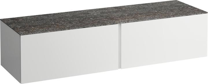 Actual product image Laufen Il Bagno Alessi drawer unit, stone top Marrone Naturale, without cutout, 160x50x37cm, 2 drawe