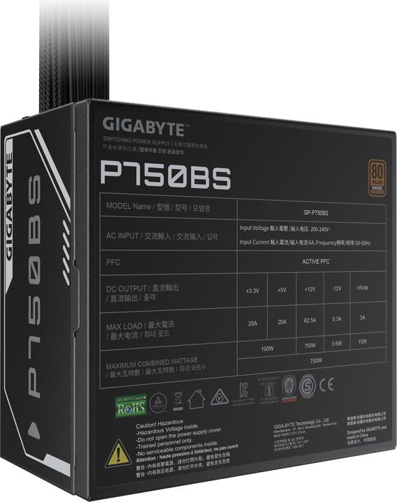 Image du produit Gigabyte 750W BRONZE STANDARD P750BS (750 W)