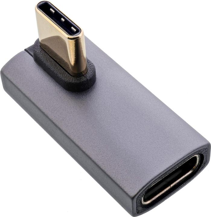 Immagine prodotto InLine Adattatore USB4, spina/presa USB-C verticale angolata a destra/sinistra, alluminio, grigio (USB-C)