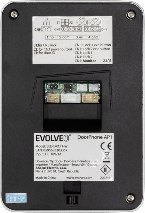 Actual product image Evolveo DoorPhone AP1- 2 drátový videotelefon s aplikací (Wi-Fi, Ethernet)