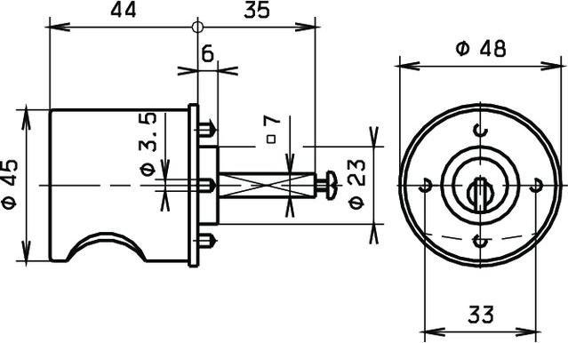 Immagine prodotto Heusser Cilindro oliva 3413 Ø45mm 7x35mm (Maniglia della porta)