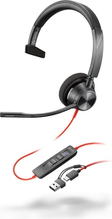 Actual product image Poly HP Blackwire 3310-M Microsoft Teams Certified USB-C Mono Headset, 207 g (Cable, USB-C)