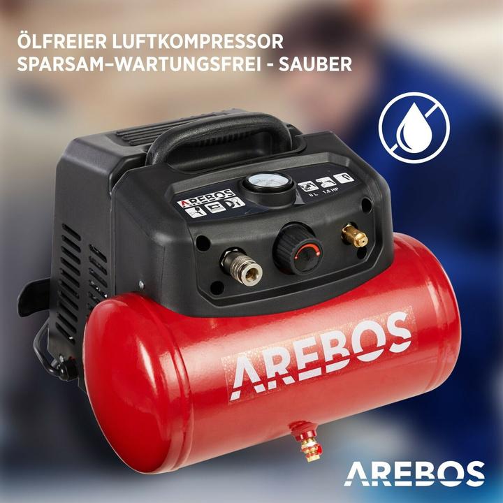 Produktbild Arebos Luftkompressor (8 Bar, 6 l)