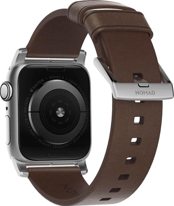 Produktbild Nomad Modern Connector Strap (44 mm, Edelstahl, Leder, Apple Watch Series 6, Apple Watch Series 5, Apple Watch SE, Apple Watch Series 4)