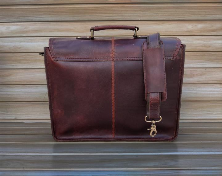 Produktbild Only-Bags.Store Echtes Leder Umhängetasche, Laptop-Tasche, Umhängetasche, Geschenk für Männer, Büro Tasche, Arbeit