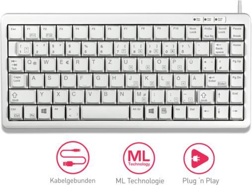 Actual product image CHERRY Keyboard grey Compact Layout DE (DE, Cable)