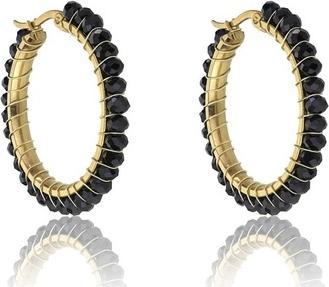 Produktbild Marc Malone Elena Black Earrings - Stylish Gold-Plated Circles