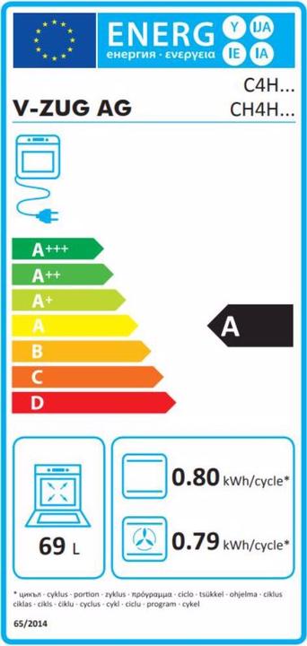 Energie-Label V-Zug Backofen 2107500002