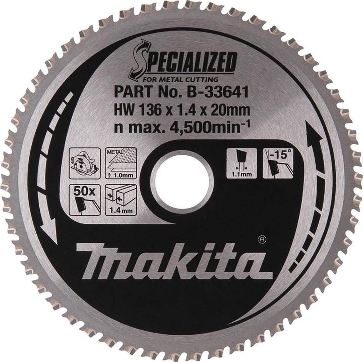 Makita Lama per sega circolare SPECIALIZZATA Ø 136x20x50Z