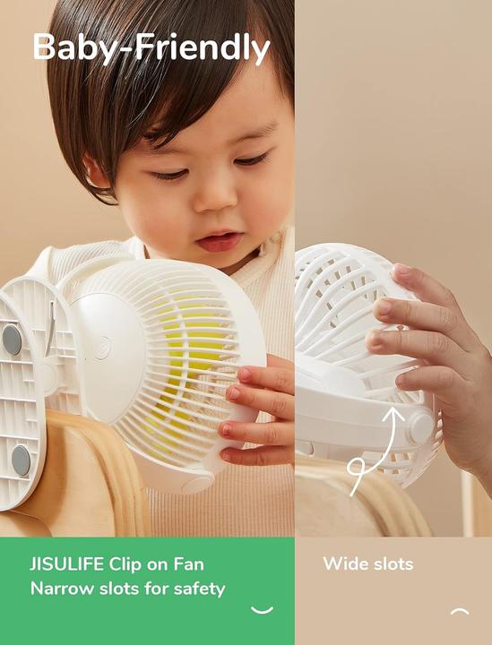Actual product image Jisulife ‎Clip Fan Life1 Plus - Tischventilator mit Clip-Funktion (40 dB)