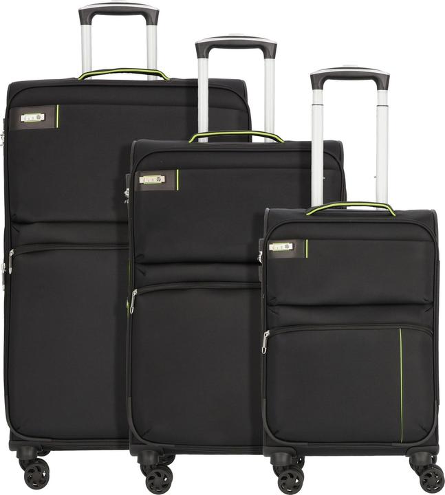 Immagine prodotto D&N Travel Line 6704 - Set di valigie 3 pezzi Dobby Nylon (208 l, XL (da 115l))