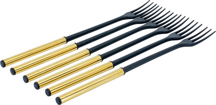 Kadastar Fourchettes à fondue au fromage Protéger l'or 6 personnes