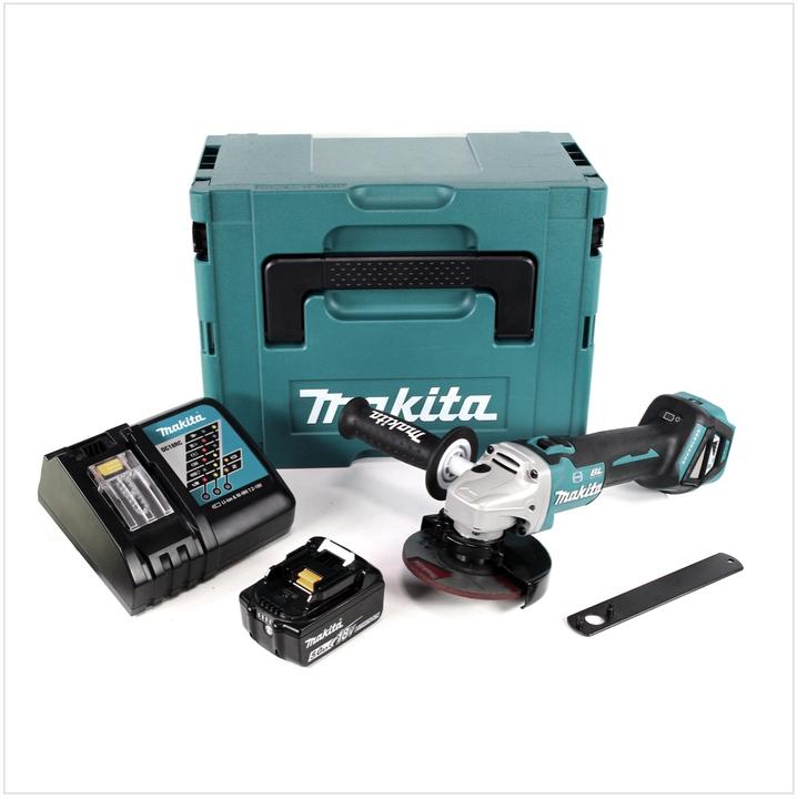 Produktbild Makita DGA 513 RT1J Akku Winkelschleifer 18V 125mm Brushless + 1x Akku 5,0Ah + Ladegerät + Makpac (125 mm)