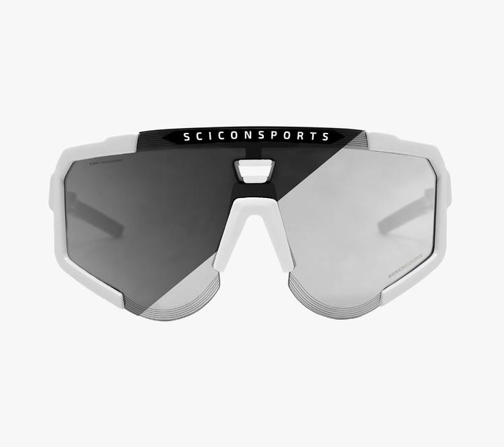 Actual product image Scicon Aeroscope - Sport Performance Sunglasses, White/Photochromic (White Gloss, Photochromic Silver Mirror)