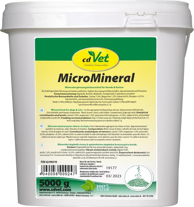 Image du produit cdVet Complément alimentaire pour chiens MicroMineral, chien & chat, 150 g (Junior, Senior, Adulte, 1 pcs, 150 g)