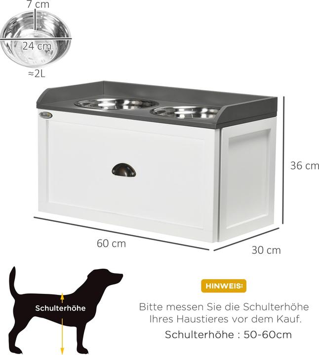 Immagine prodotto PawHut Ciotola per cani con cassetto (2 l)