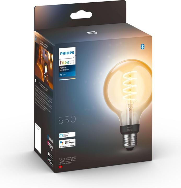 Actual product image Philips Hue Philips Globe G93 Filament (E27, 7 W, 550 lm, 1 x, G)