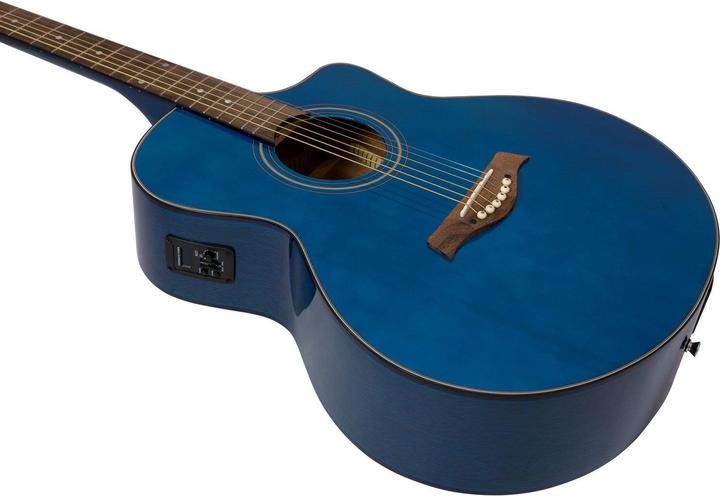 Actual product image Dimavery STW-90 acoustic guitar, crystal blue (Western guitar)