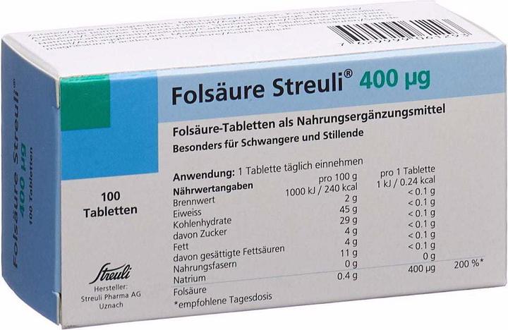 Produktbild Streuli Pharma Folsäure (1 Stück, Tabletten, 30 g)