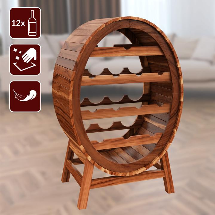 Image du produit Casaria Casier à vin en bois (90 x 50 x 30 cm)