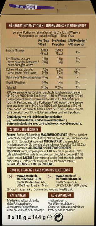 Produktbild Nescafé Mixes Cappuccino Chocolate Mocha (144 g)
