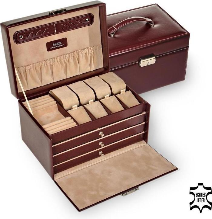 Actual product image Sacher 73.107.010143 - Jewellery box Katja new classic bordeaux leather