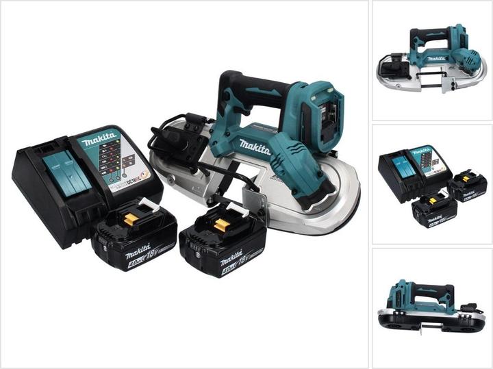 Makita DPB 183 RM Akku Bandsäge 18 V 66 mm Brushless + 2x Akku 4,0 Ah + Ladegerät