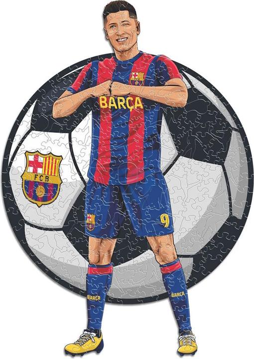 Image du produit Iconic FC Barcelone - Robert Lewandowski - puzzle en bois taille S (150 pièces) (150 pièces)