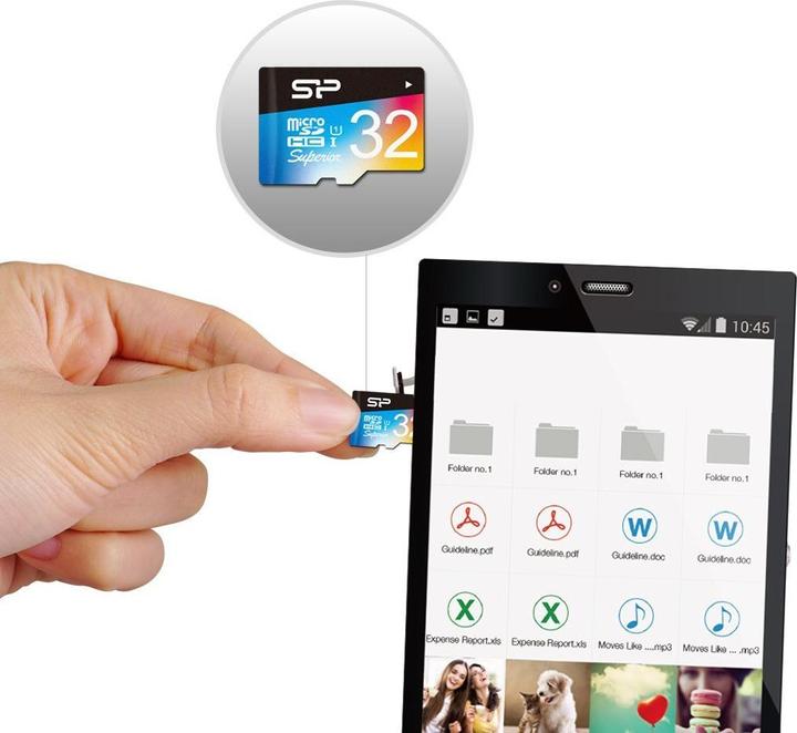 Actual product image Silicon Power Superior - Flash memory card (SD adapter included) (32 GB, microSDHC, U1, UHS-I)
