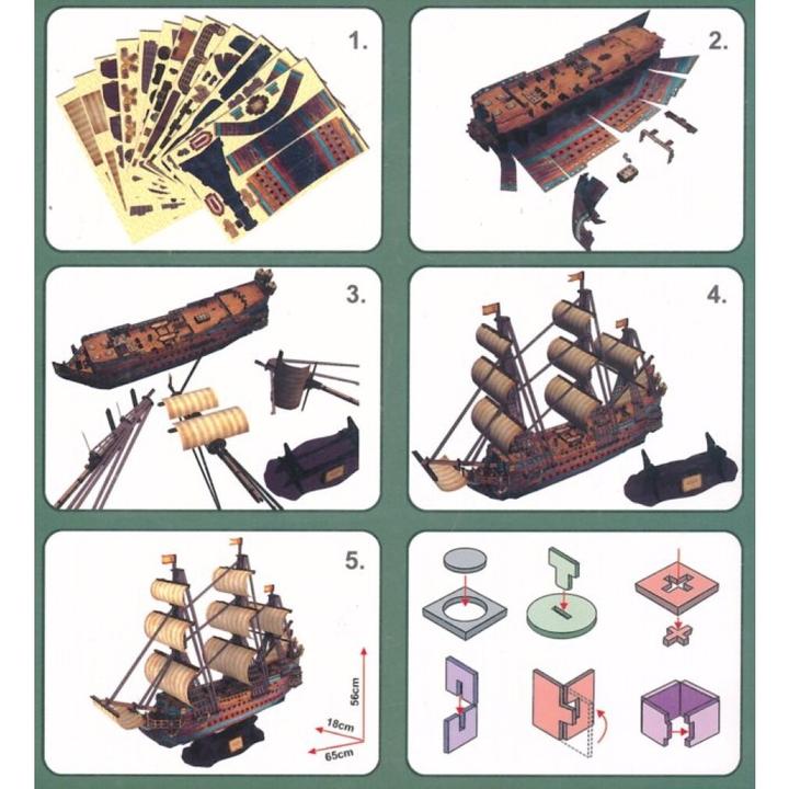 Image du produit Cubicfun Puzzle 3D du voilier de l'Armada espagnole (248 pièces)