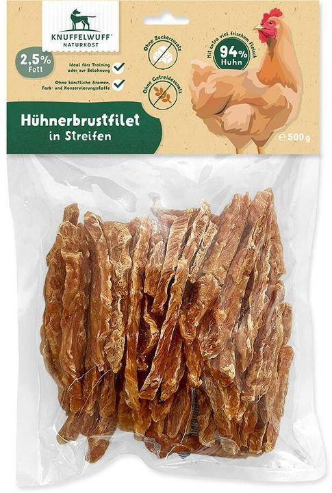 Actual product image Knuffelwuff Snack Hühnerbrust-Streifen 500 g, Snackart: Leckerli (500 g)