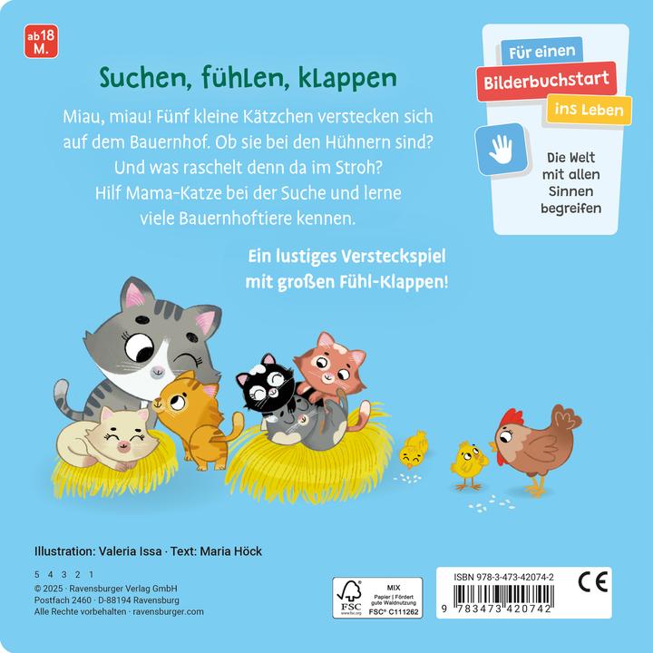Actual product image Ravensburger Where are you, little kittens? Playbook with lots of fabric flaps, children's book from 18 months (German)
