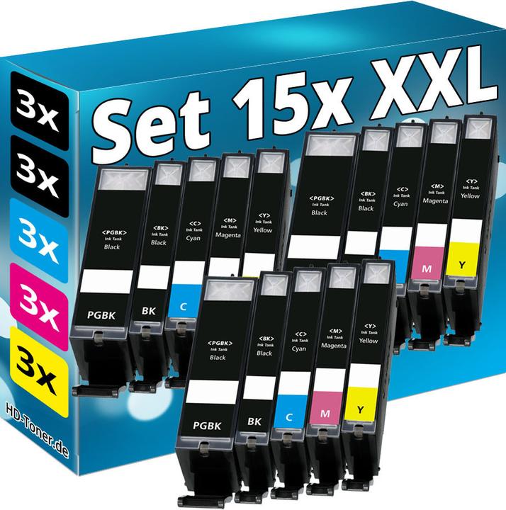 Actual product image Druckfuxx 15x XL TINTE PATRONEN für CANON PIXMA MG5500 MG5600 MG6300 MG6400 MG66