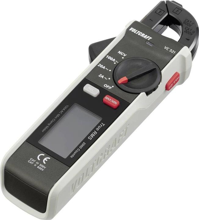 Image du produit Voltcraft VC-321 Pince ampèremétrique CAT II 600 V, CAT III 300V Affichage (Counts) : 2000 (CAT II 600V, CAT III 300V)