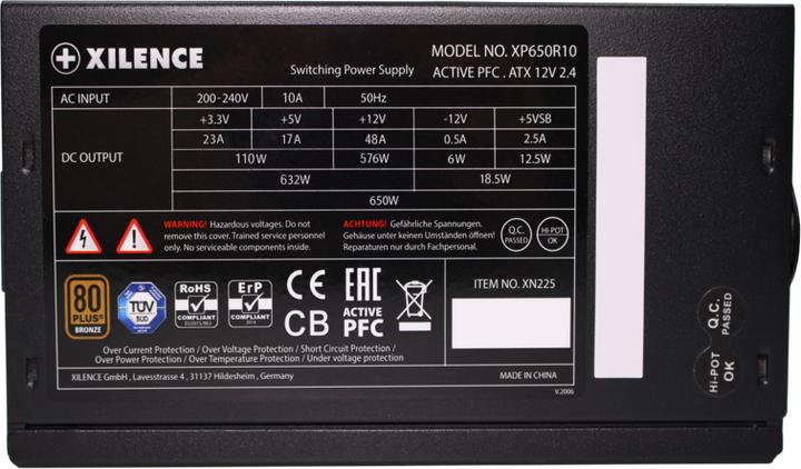 Actual product image Xilence XP650R10 (650 W)