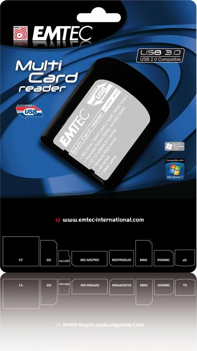 Immagine prodotto Emtec Lettore di schede 76-in-1 (MS, SD, xD, CF, microSD, MS Micro, SDXC, microSDXC) (USB)