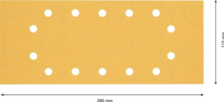 Actual product image Bosch Professional Zubehör Expert C470 Sandpaper with 14 holes for orbital sander, 115 x 280 mm, G 120, 10 pcs. (120)