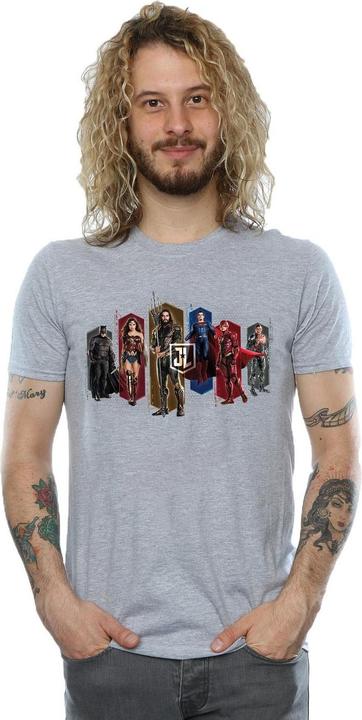 Image du produit - T-shirt JUSTICE LEAGUE MOVIE TEAM HEXAGONS - Homme (S)