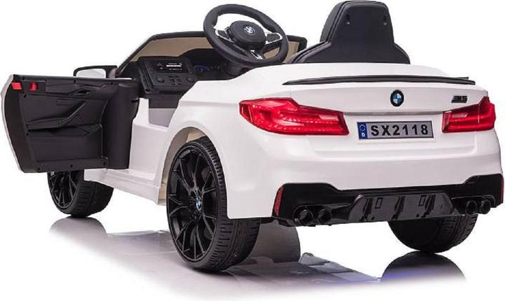 Produktbild Es-toys Elektro Kinderfahrzeug weiss "BMW M5" - Lizenziert - 12V7A Akku, 2 Motoren- 2,4Ghz Fernsteuerung, MP (12 V)