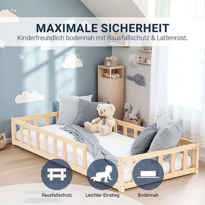 Immagine prodotto Juskys Kinderbett mit Matratze & Lattenrost (90 x 200 cm)